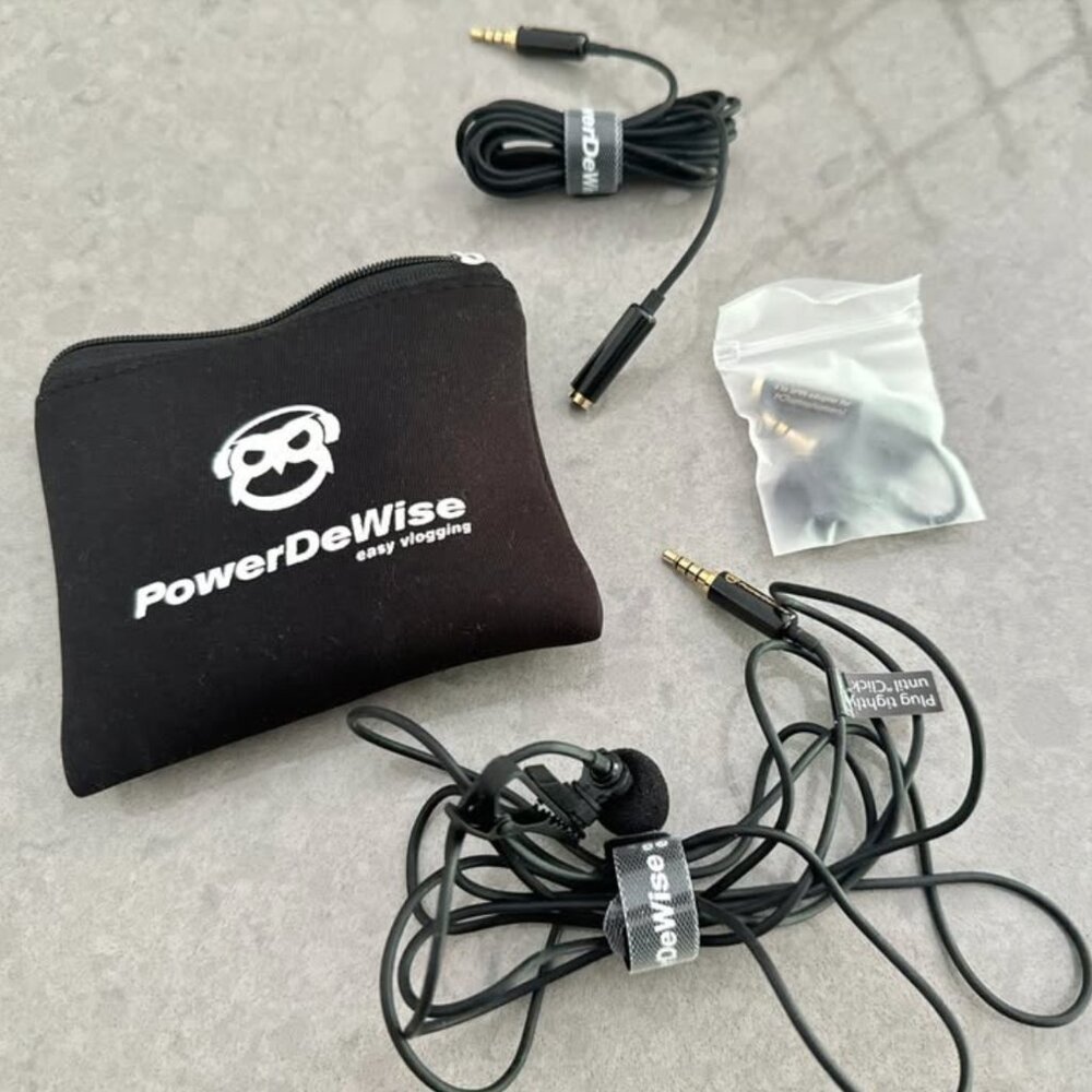 Professional Grade Lavalier Clip On Microphone - Lav Mic for Camera Phone iPhone